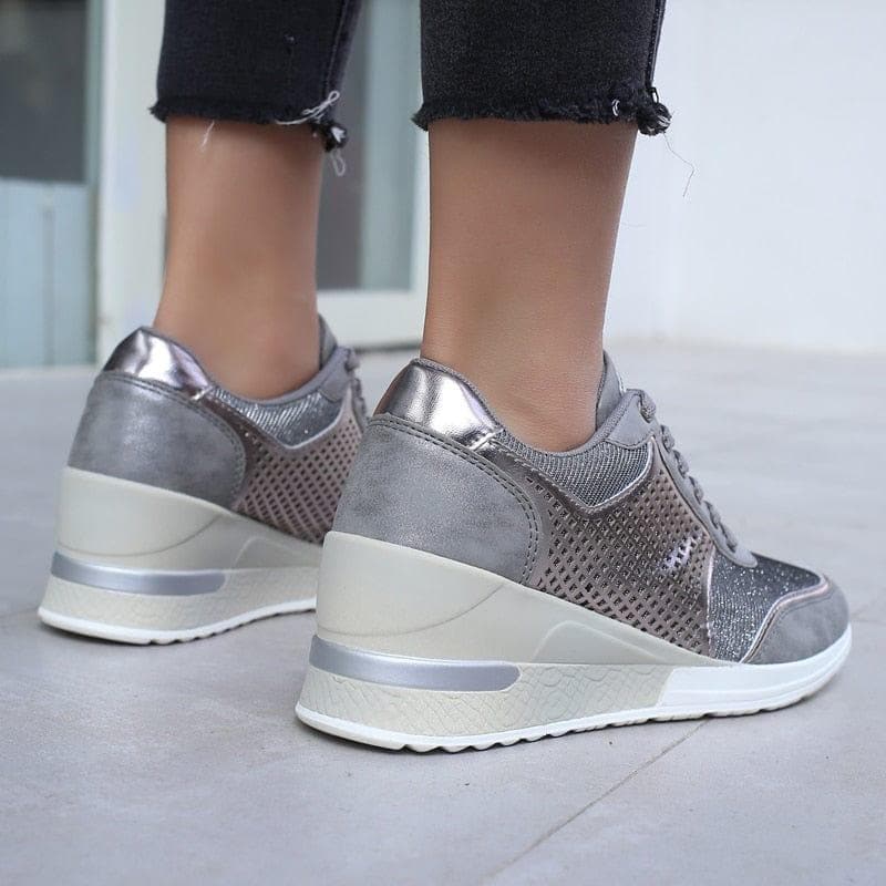 Women Height Increasing Walking Jogging Sneakers 6.5 CM Increase Gold Silver Ladies Sport Running Shoes Comfortable Girl Shoes - Premium Women Sneakers from . - Just $38.40! Shop now at Handbags Specialist Headquarter