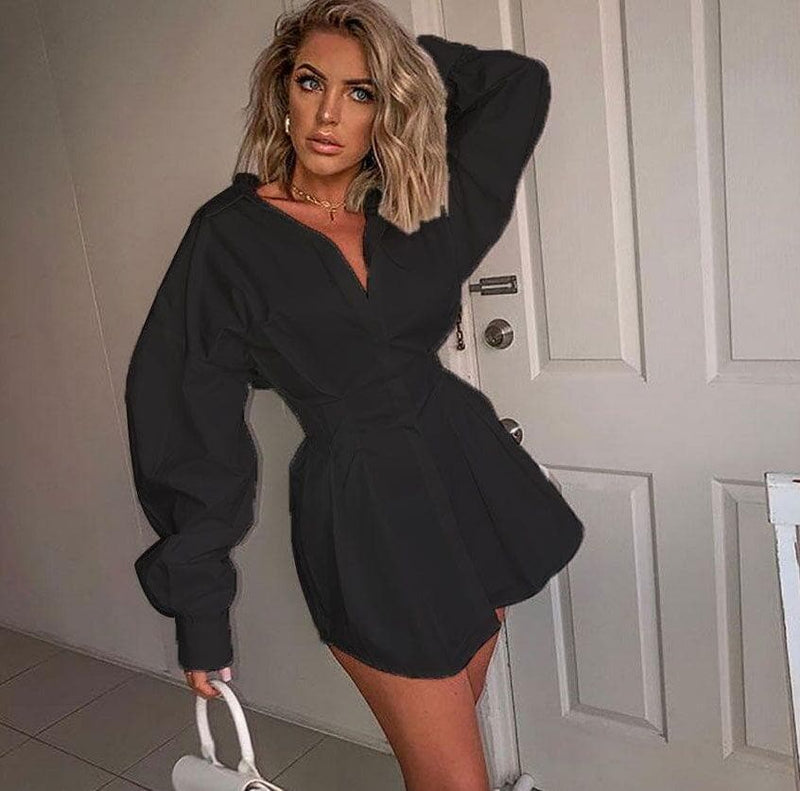 Women Sexy V neck Long Shirts Female Ladies Long Sleeve Shirt Beach Dresses Elegant Sexy Party Blouse - Premium Dresses from eprolo - Just $27.98! Shop now at Handbags Specialist Headquarter