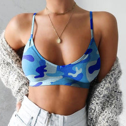 Women Underwear Bra Sexy Camouflage Spaghetti Strapped Bra Top without Steel Ring Summer Autumn Casual Sportwear Plus Size S-4XL - Premium Women's T Shirt from eprolo - Just $14.86! Shop now at Handbags Specialist Headquarter