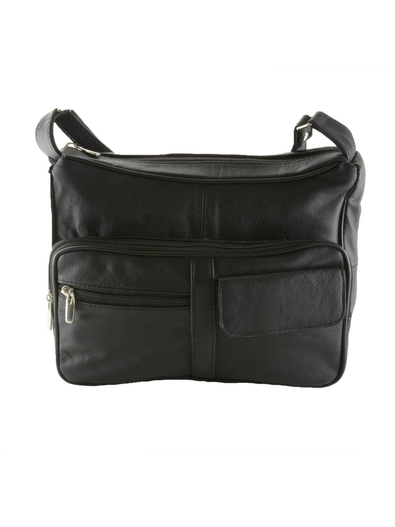 Women's Leather Organizer Purse Shoulder Bag Multiple Pockets Cross Body Handbag - Premium  from SBR Designs - Just $59.0! Shop now at Handbags Specialist Headquarter
