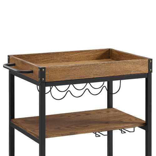Wood and Metal Kitchen Cart with Caster Wheels, Black and Brown - Premium Carts from HomeRoots - Just $504.33! Shop now at Handbags Specialist Headquarter
