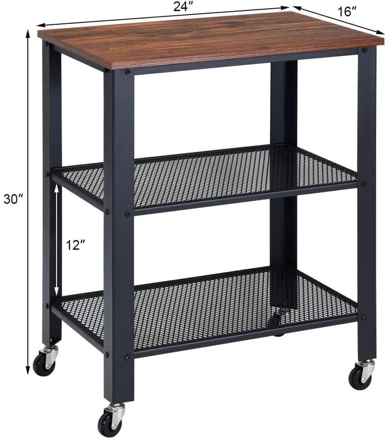 Wooden 3-Tier W/Storage Shelf and Rolling Caster - Premium 8521400011 from Amazon US - Just $138.96! Shop now at Handbags Specialist Headquarter