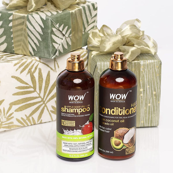 WOW Skin Science Apple Cider Vinegar Shampoo & Conditioner Set - Men and Womens Gentle Shampoo & Conditioner Set for Color Treated Hair - Paraben & Sulfate Free Shampoo & Conditioner for Dry Hair - Premium shampoo from Visit the BUYWOW Store - Just $35.99! Shop now at Handbags Specialist Headquarter