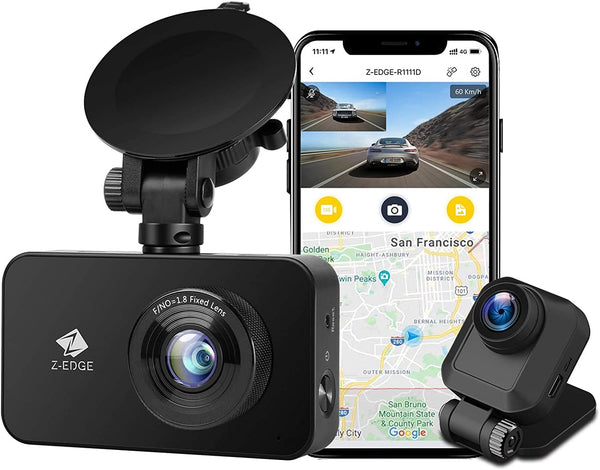 Z-Edge WiFi Dash Cam, 1920x1080P FHD, Front and Rear Dash Cam, Dual Cam, Car DVR, Night Vision, 16GB SD Card Included, Parking Mode, G-Sensor, Loop Recording - Premium CAMERAS AND CAMCORDERS from Visit the Z Z-EDGE Store - Just $145.99! Shop now at Handbags Specialist Headquarter