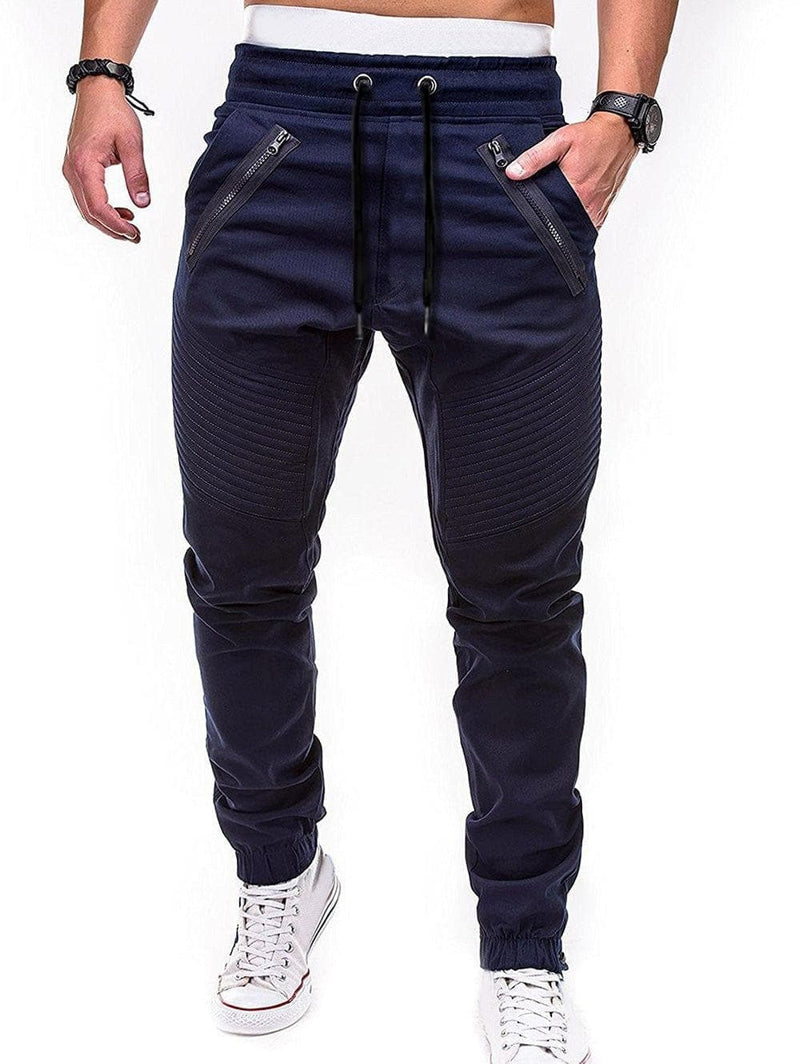Zippers Embellished Drawstring Jogger Pants - Premium Men Pants from eprolo - Just $30.80! Shop now at Handbags Specialist Headquarter